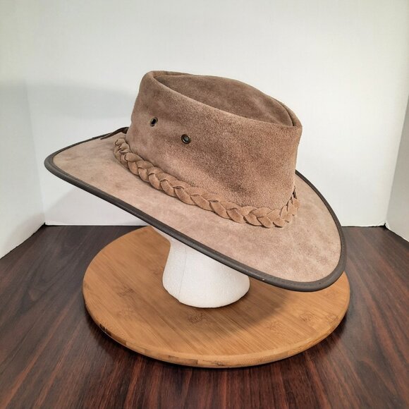 Barmah Squashy Suede Hat Size Large Kangaroo Brown Outback Australia Waterproof - Picture 3 of 12